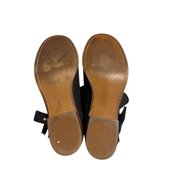 UGG Elora Black Leather Ankle Boots – Size 7 (EUC) Cowgirl WesternBoho FallBoots - Picture 7 of 9